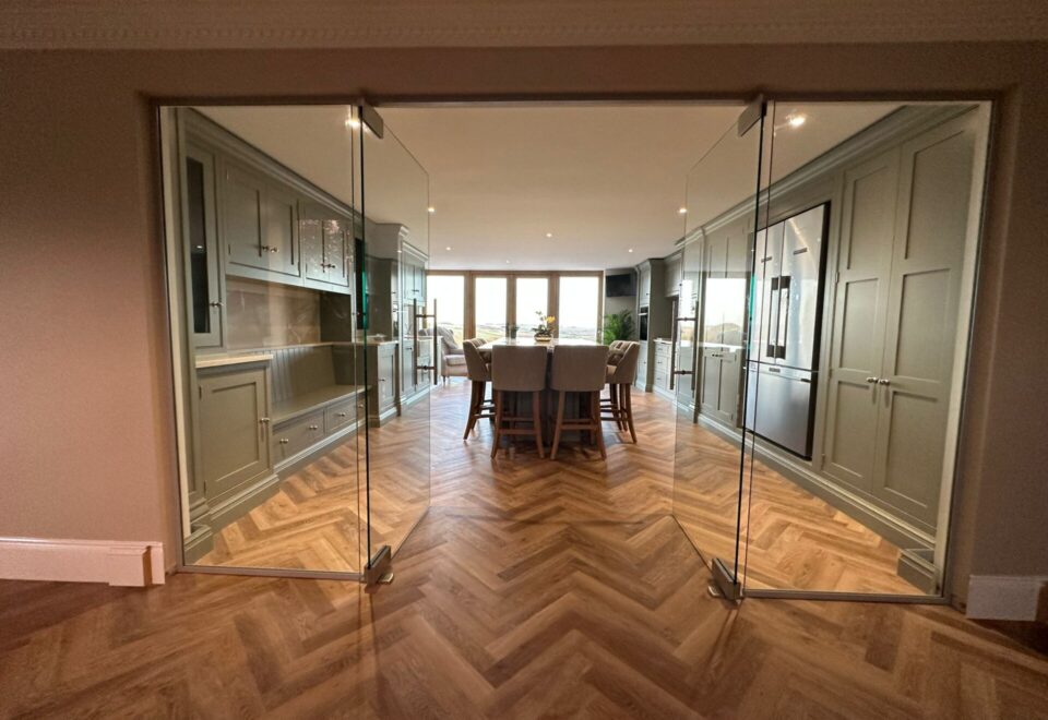 Internal glass door supplied and fitted by Clearly Glass Ltd, leading glass suppliers in Devon.